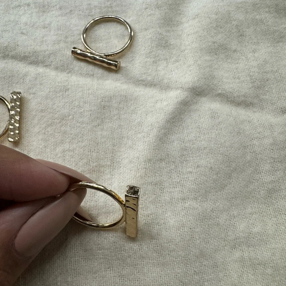 Gold Bar Rings - Picture 3 of 7